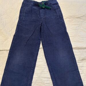 Mini Boden Blue Corduroy Pants with Green Tie